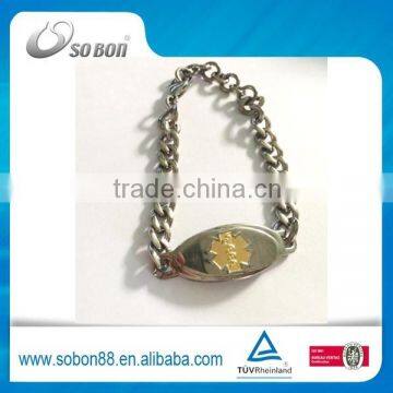 latest men titanium bracelet silver chain bracelet cheap engraved sobon titanium bracelet