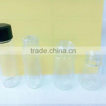 different capacity clear glass bottles with cap