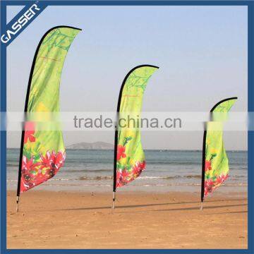 Double side Waterproof beach flag with spike base