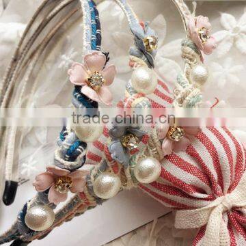 Lovely Flower and Pearls Adult Headband Hair Bands for Women photo-6