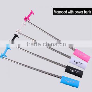 Multifunctional Wireless Bluetooth Monopod With Power Bank Bluetooth Selfie Stick With Charger