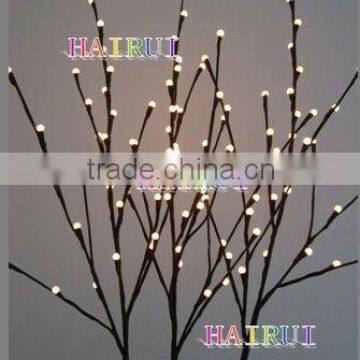 96L (32L X 3)warm LED brown branch light with white small ball