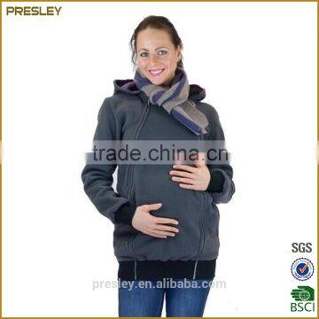 Presley oem high quality casual style zipper pregnant hood womens hoodies