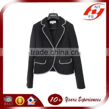 2016 New Design Office Lady Formal Slim Fit Business Suit Customized Woman Regular Fit Dark Blue Suit