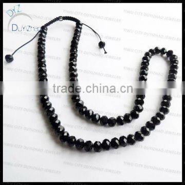 Wholesale black flat crystal ball shamballa necklace