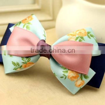 Elegant Floral Bow Hair Clip,Ribbon Hair Bow.Hair Accessories For Girls Hair