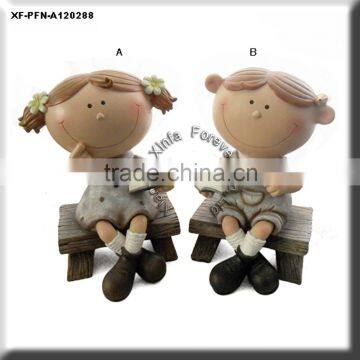 resin garden children decoration