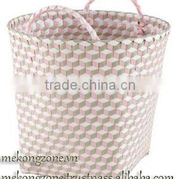 Plastic Woven Straps Storage Basket, Set of 3