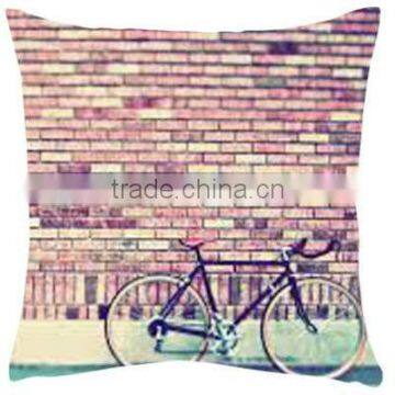 Wall & Bicycle Printed Cushion Cover