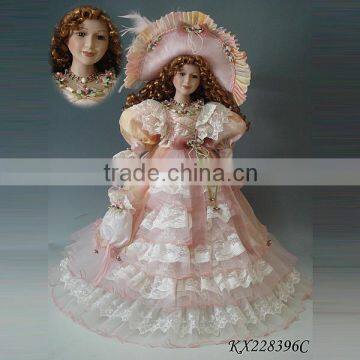 22inches Lovely Porcelain doll in gift Victoria porcelain umbrella doll