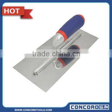 Stainless steel blade plastering trowels with soft plastic handle