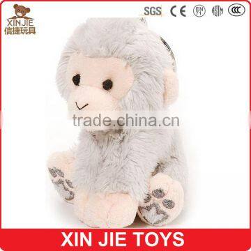 cute sitting plush stuffed monkey toy with keychain