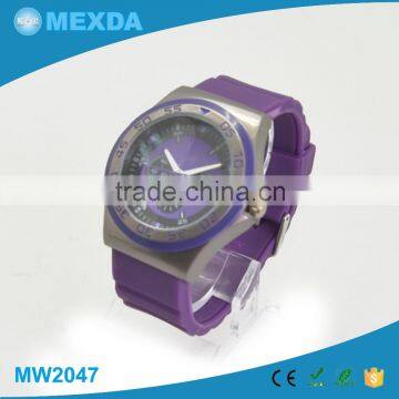 Hot Sale Custom Logo Fancy Silicone Strap Japan Quartz Movt Wristwatch