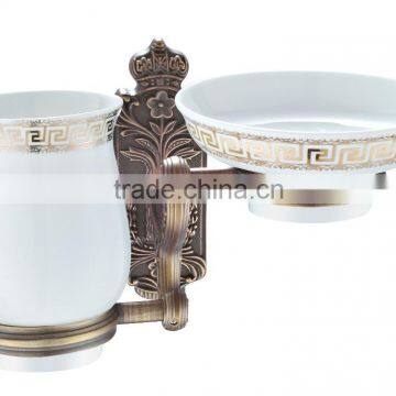 Bathroom accessory double tumbler holder,ceramic cups holder,double wall tumbler BM68607-1