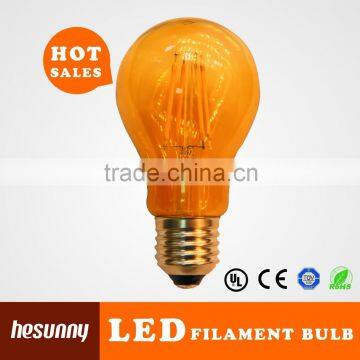360 degree A60 4W dimmable led filament bulb amber