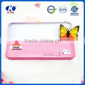 Wholesale Cheap Tin Pencil Case for Kids With Pink Color photo-3