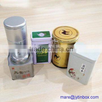 Hinged Tea Tin Box Storage Tin Can photo-2