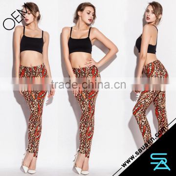 New Arrival Orange Animal Print Dancing Leggings Wholesale Legging