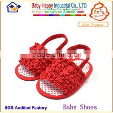 Newest wholesale summer slip-on elastic chevron red baby shoes