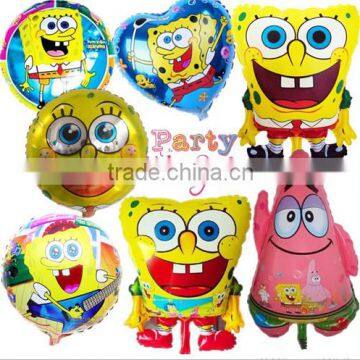 2015 new arrival best quality Pirate Spongebob helium balloons, aluminium yellow foil ballon round helium baloon for baby toys                        
                                                Quality Choice