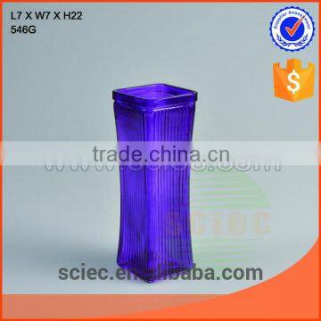 square purple glass vase for flower