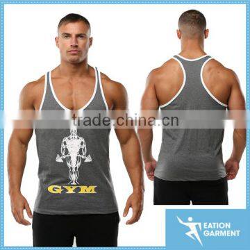 Eation mens fitness apparel symbol printed t back stringer gym vest