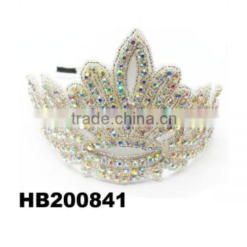 girls glitter crystal princess crown headband