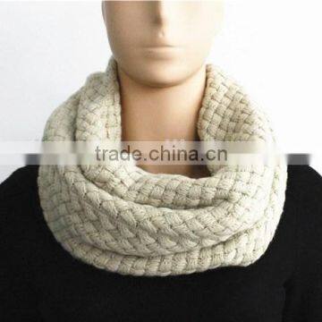 Solid Color Braid Pattern Knitted Snood