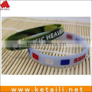 Made in China Silicone BraceletsSilicone Bracelets Cheapest Silicone Bracelets Printed Logo embossed wristband for swimming pool