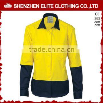 slim fit fluorescent yellow women safety hi-viz workwear