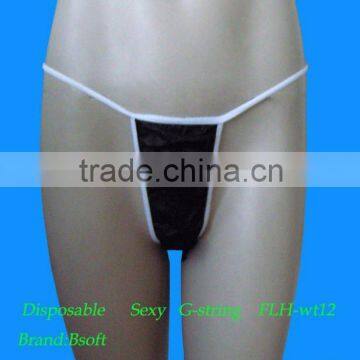 Disposable Sexy Thongs with White Elastic Edge