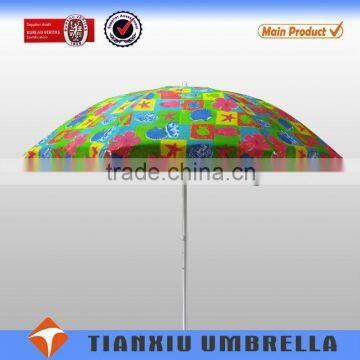 2014 hot sale 180cm*8ribs promotional sunshade advertising beach steel umbrella printed with printing logo