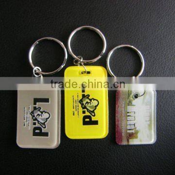 Fashion custom logo plastic rubber key chain