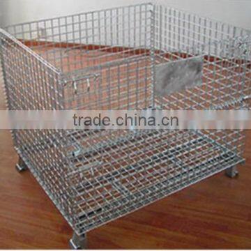 China high quality foldable wire cage , stackable storage wire mesh containers , mesh box