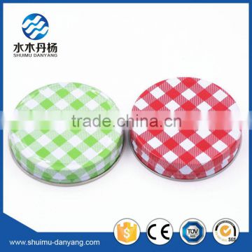 Grid design Screw metal caps for glass food jars