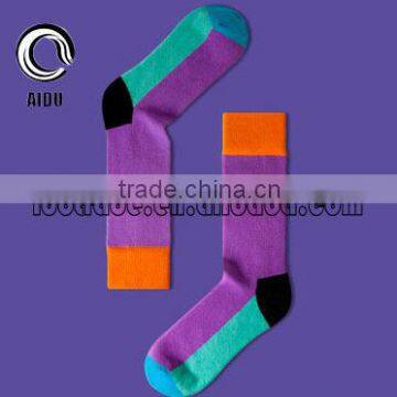 Purple Solid Cartoon Tube Socks Custom Thermal Smart Heated Socks