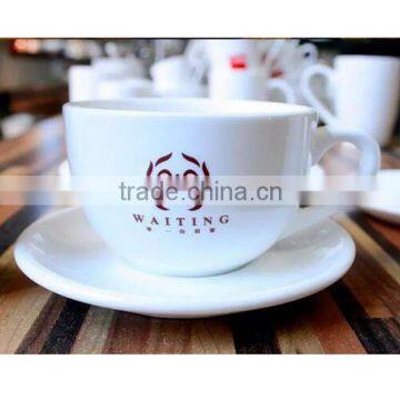 Bulk Wholesale White Custom Printed Ceramic Tea Cups and Saucers photo-3