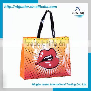 Summer Style Factory Price Waterproof PVC Material Colourful Beach Tote Bag with Custom Printing