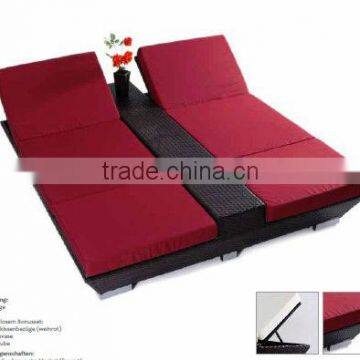 outdoor rattan garden sun double lounge love beach lounge