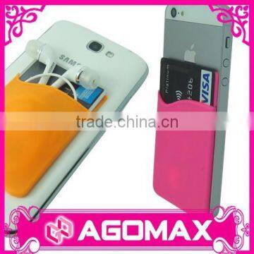 No custom imprint set up charge gift silicone phone credit card pouch