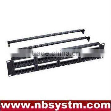 48 port UTP Cat.5e Cat.6 Patch Panel with back bar 19" 2U,Krone & 110 Dual IDC