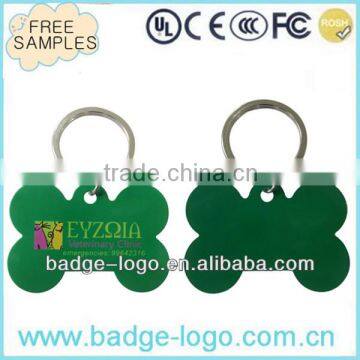 aluminum printed fashion dog bone tag