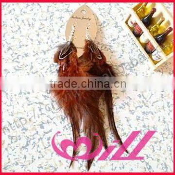 Hot Sale Natural Real Feather Hoop Feather Earring