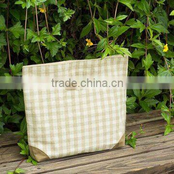 wholesale new design canvas jute shopping bag hanging file tote bag
