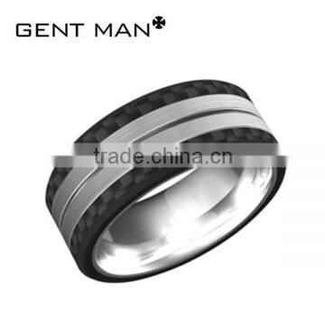 high quality rings gents design China supplied carbon fiber and titanium ring