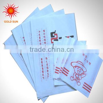 food grade quality logo printed aluminum foil laminate paper white bag for food garlic bread hot chicken wrapping packing