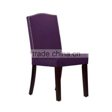 Dark puple velvet wooden dining restaurant chair YA70171