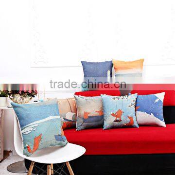 Newest Cartoon Red Fox Thick Linen Cotton Sofa Home Decor Throw Pillow Cases Cushion Covers