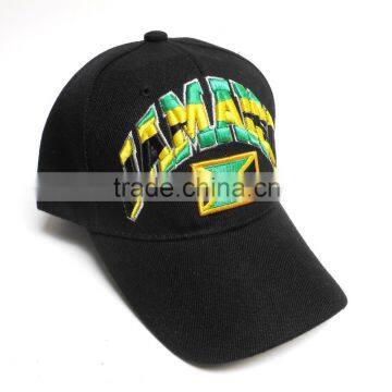 puff embroidery jamaica baseball caps hat dropship