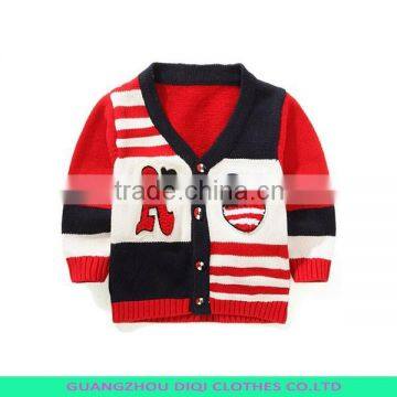 Fashion New Design 1/4 Zip Stripes Knitting Boys Pullover Sweater photo-6